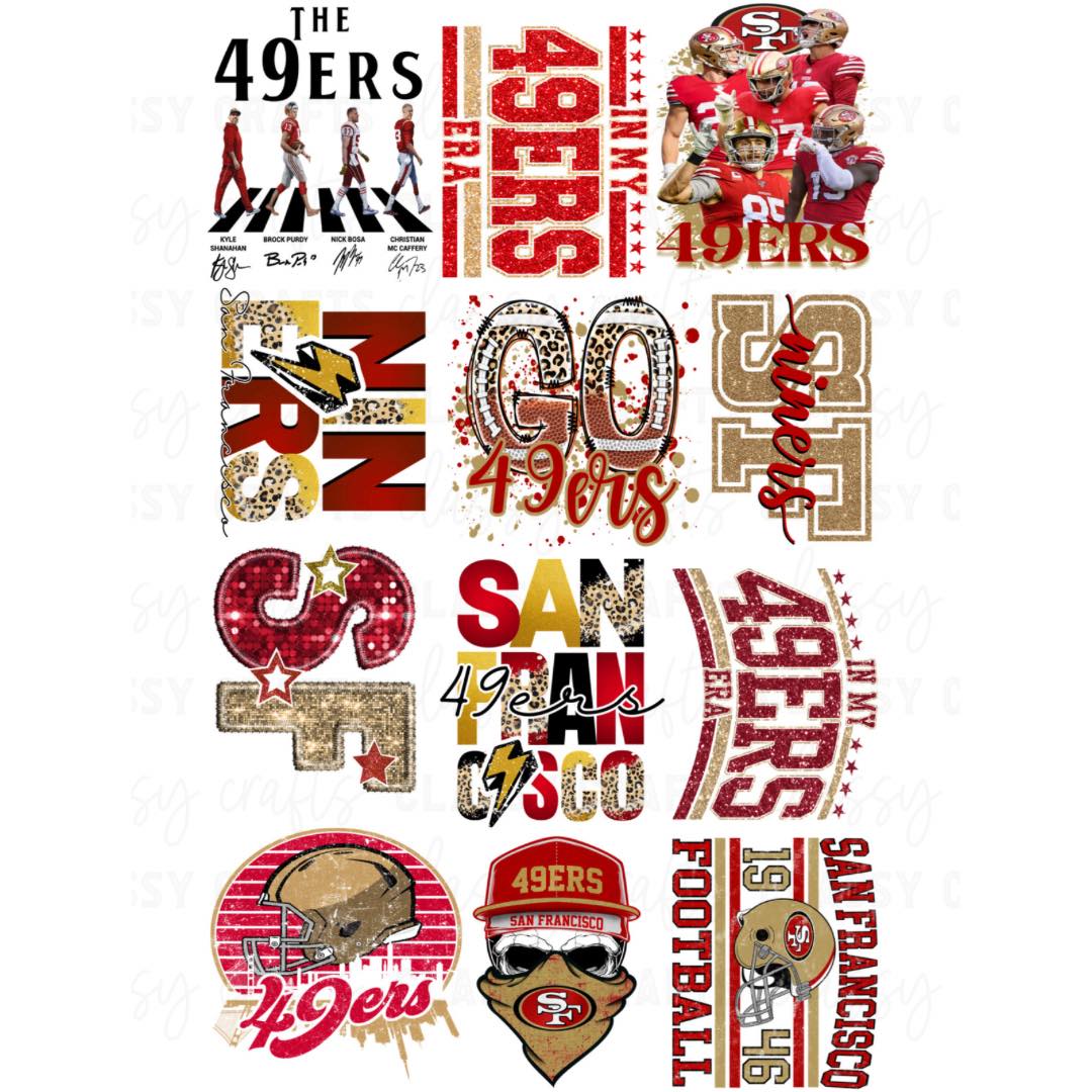 49ers  - 30x48 - PREMADE GANG SHEET