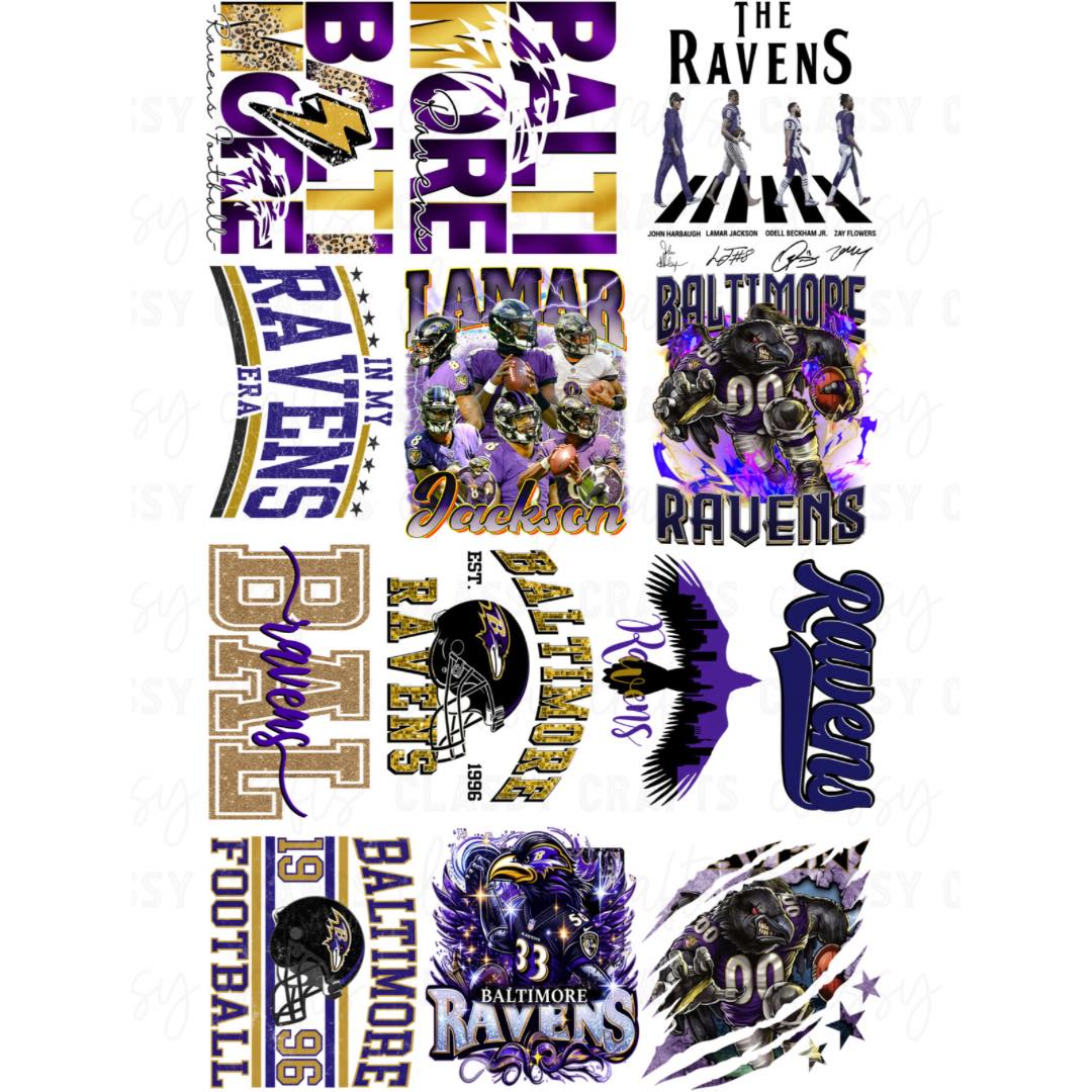 Ravens - 30x48 - PREMADE GANG SHEET