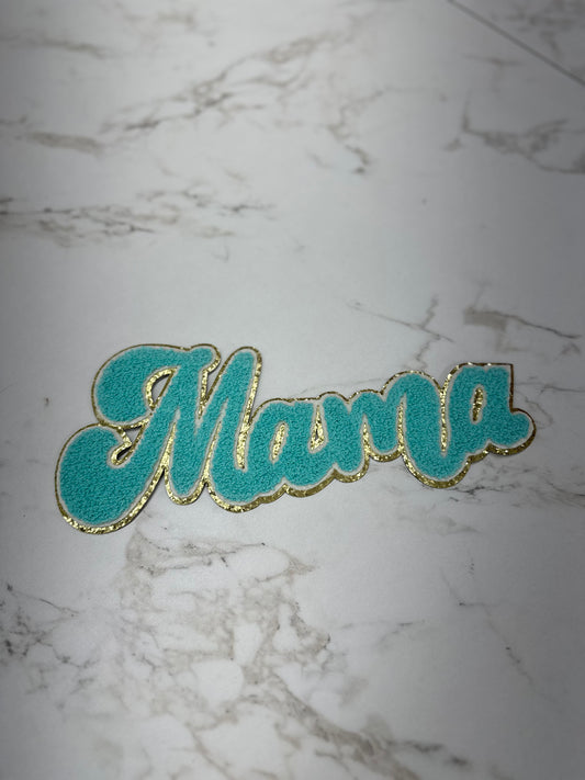 Teal Mama  -  Chenille Patches 11 Inches Wide