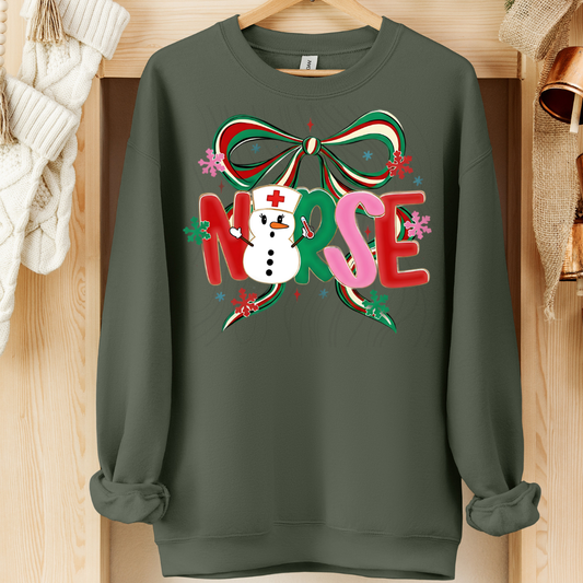 Coquette Christmas Nurse Bow Transfer