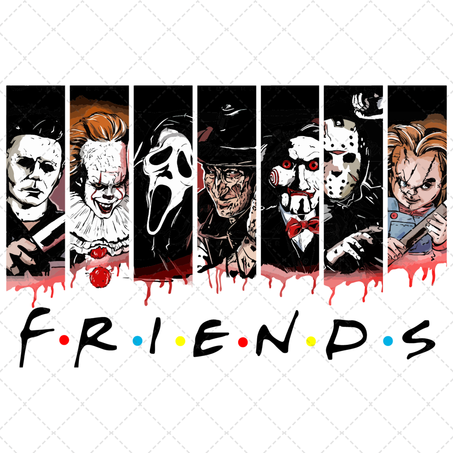 Spooky Collage Friends Transfer