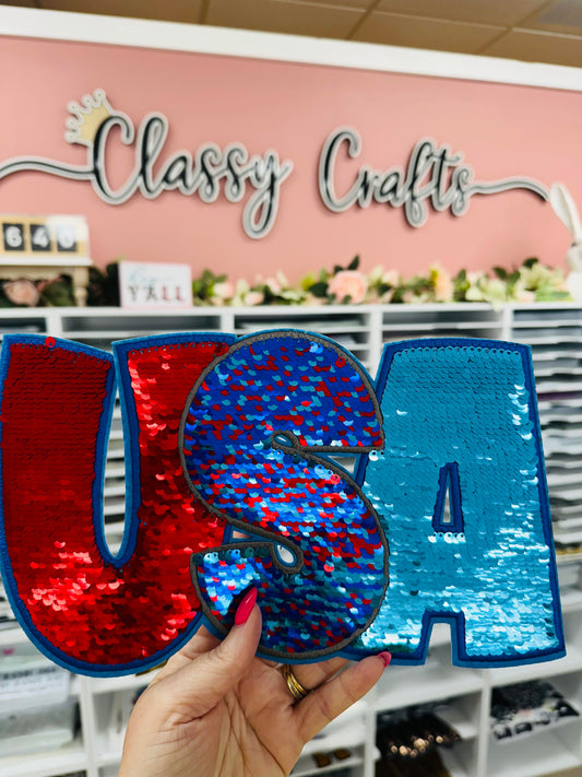 USA 🇺🇸 -  SEQUIN CHENILLE PATCH