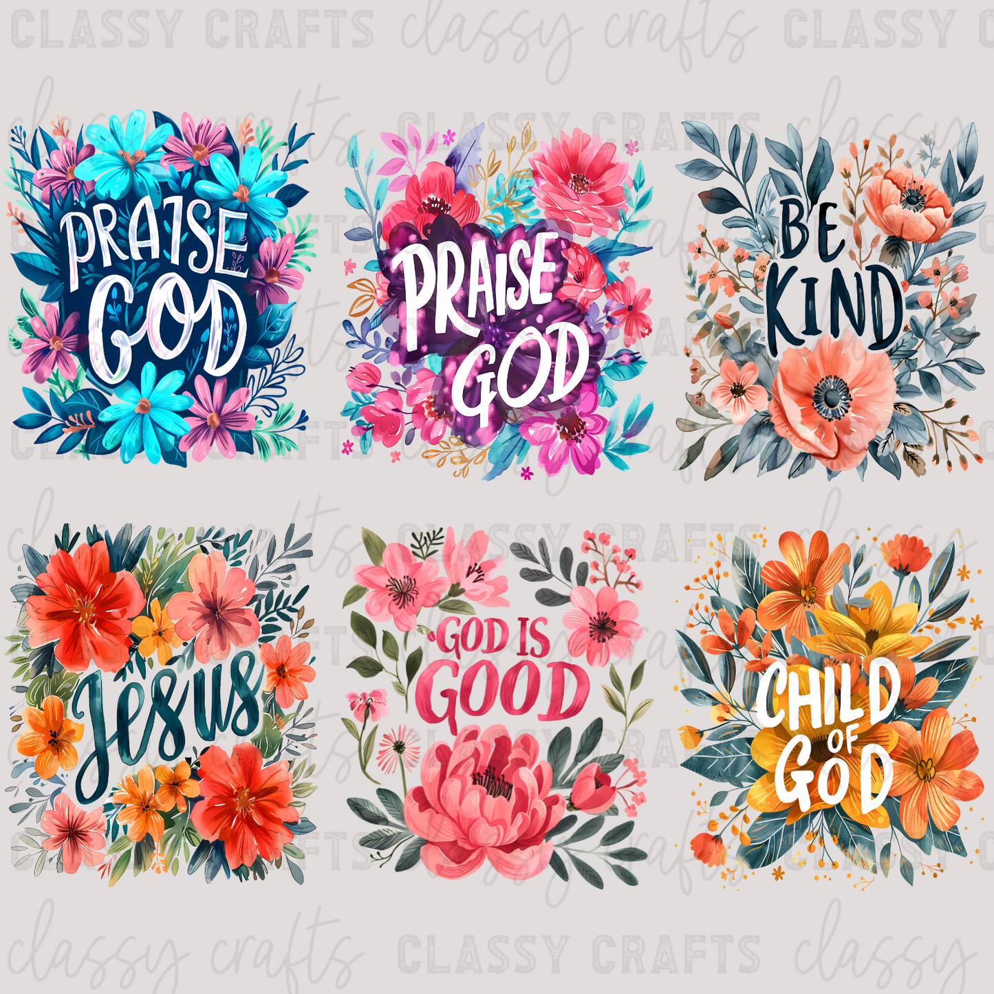 Floral Faith - 30x24 -PREMADE GANG SHEET