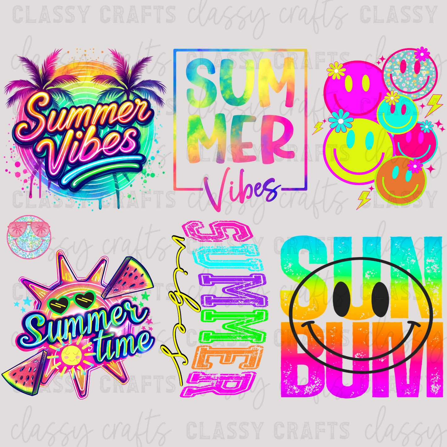 Neon Summer- 30x24 -PREMADE GANG SHEET