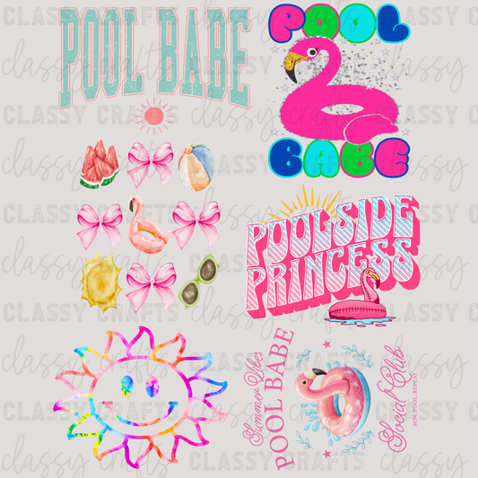 Pool Vibes - 30x24 -PREMADE GANG SHEET