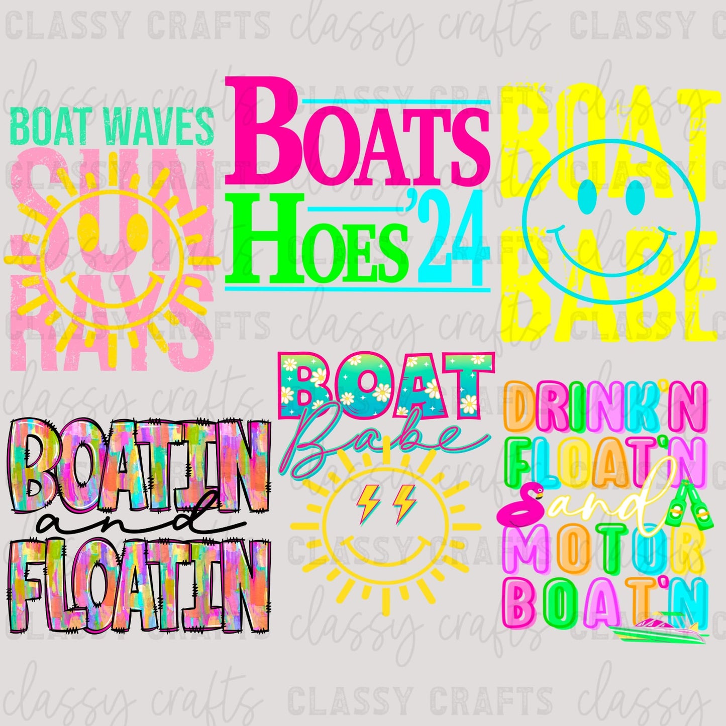 Boat Babe - 30x24 -PREMADE GANG SHEET