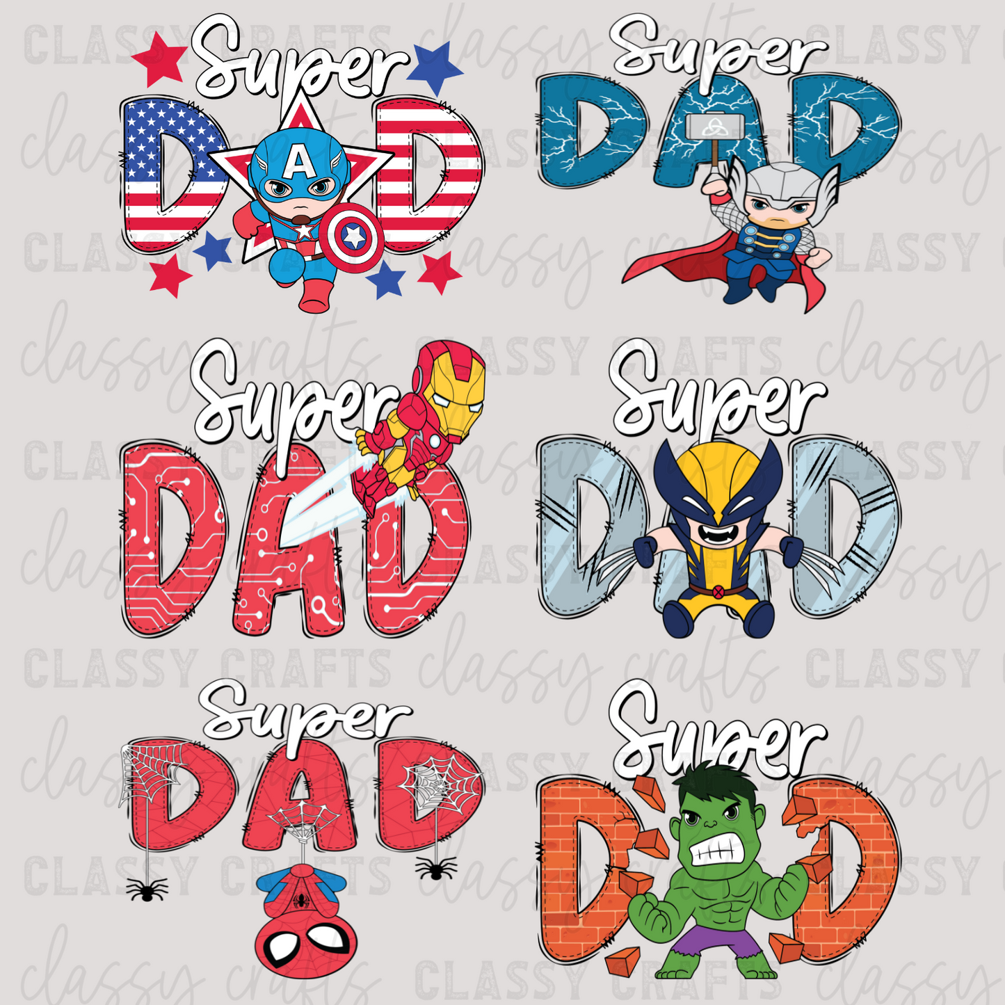 Super Dad - 30x24 -PREMADE GANG SHEET