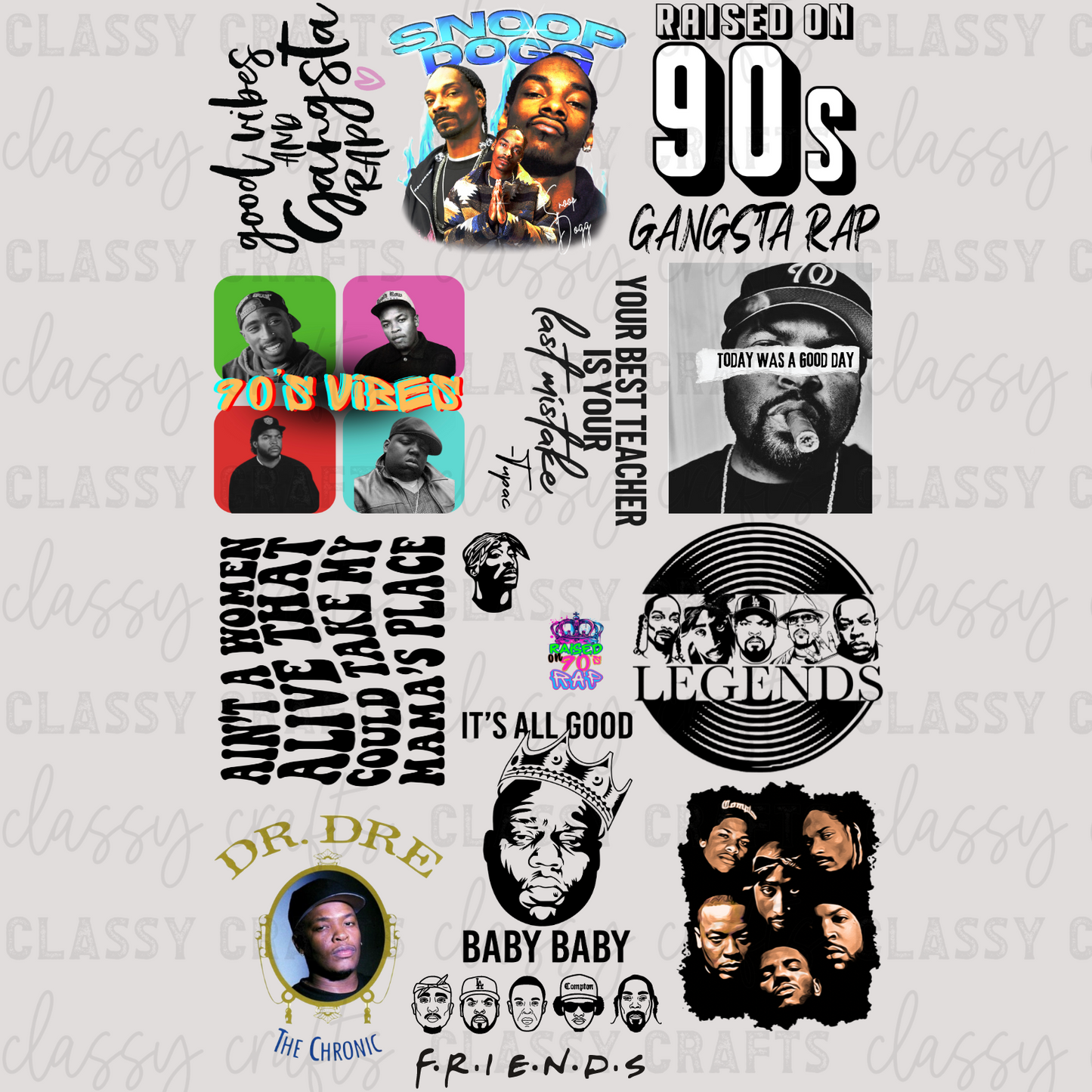 90s Gangsta - 30x48 - PREMADE GANG SHEET