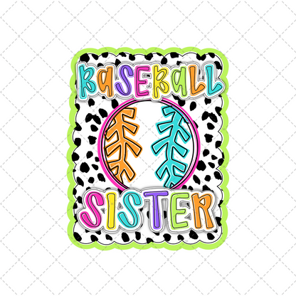 Bright Dotty Baseball Sister Transfer ** TWO PART* SOLD SEPARATELY**