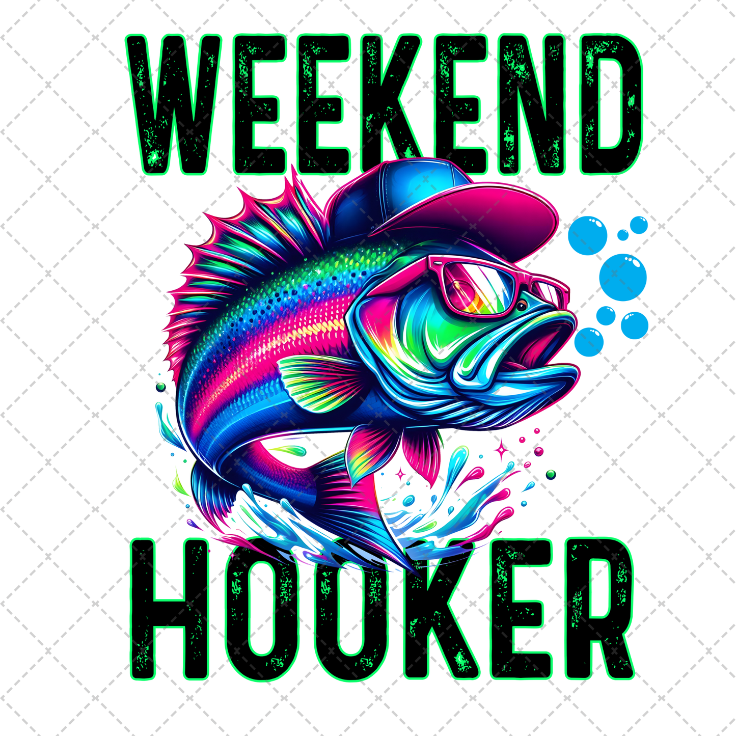 Weekend Hooker Pink & Blue Transfer