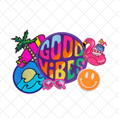 Good Vibes Faux Patch Transfer