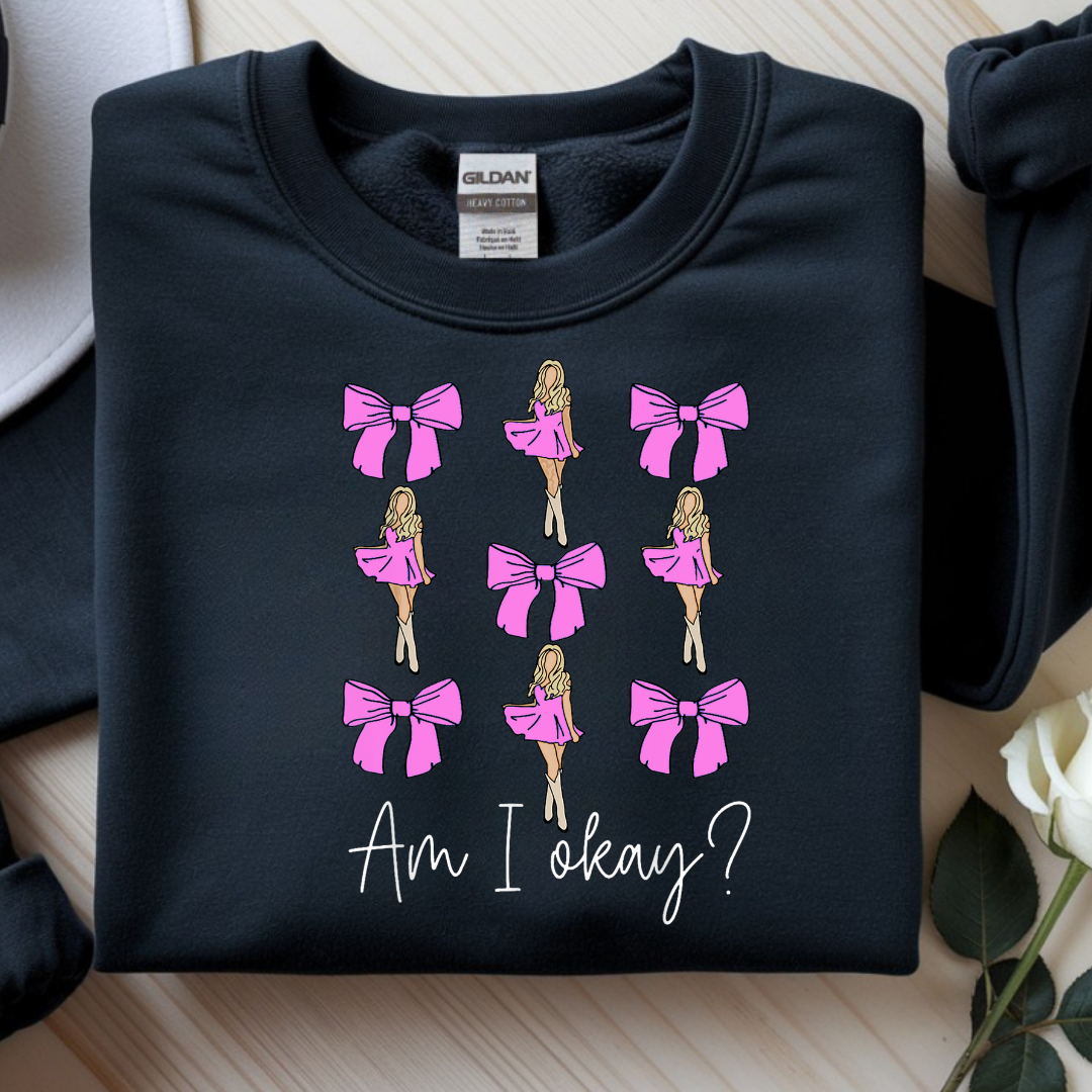 Am I Okay Cowgirl Bow Transfer