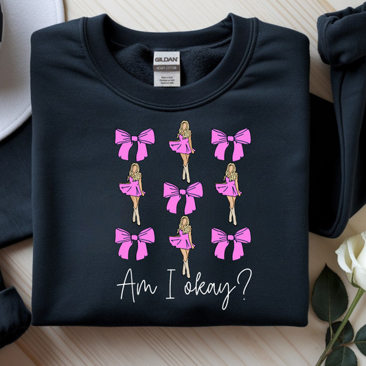 Am I Okay Cowgirl Bow Transfer