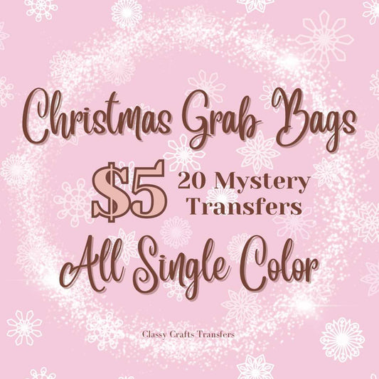 $5 CHRISTMAS SINGLE COLOR Screen Print Transfer Grab Bag