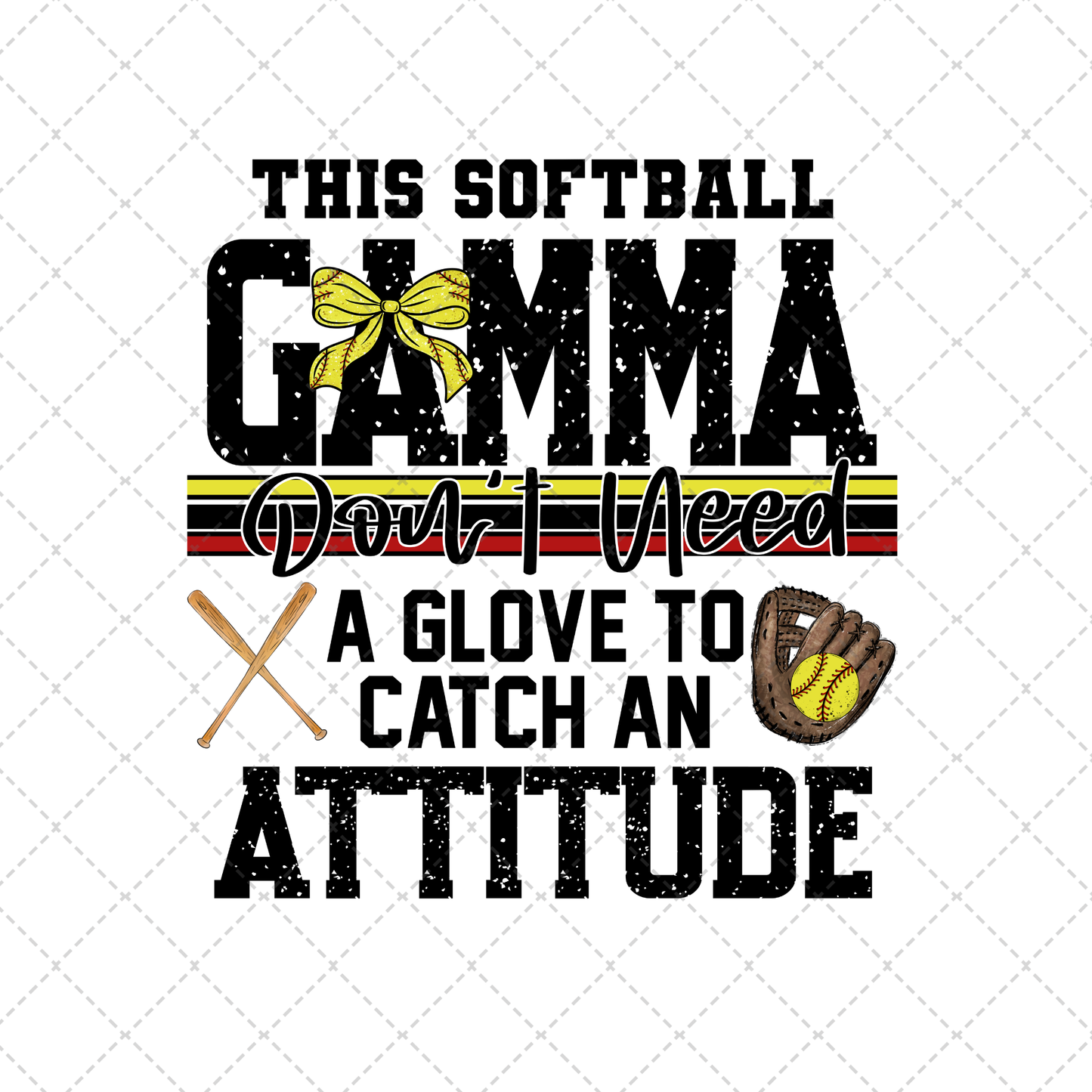 This Softball Gamma Transfer ** TWO PART* SOLD SEPARATELY**