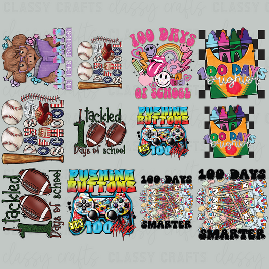 Youth & Toddler 100 Days - 30x24 -PREMADE GANG SHEET