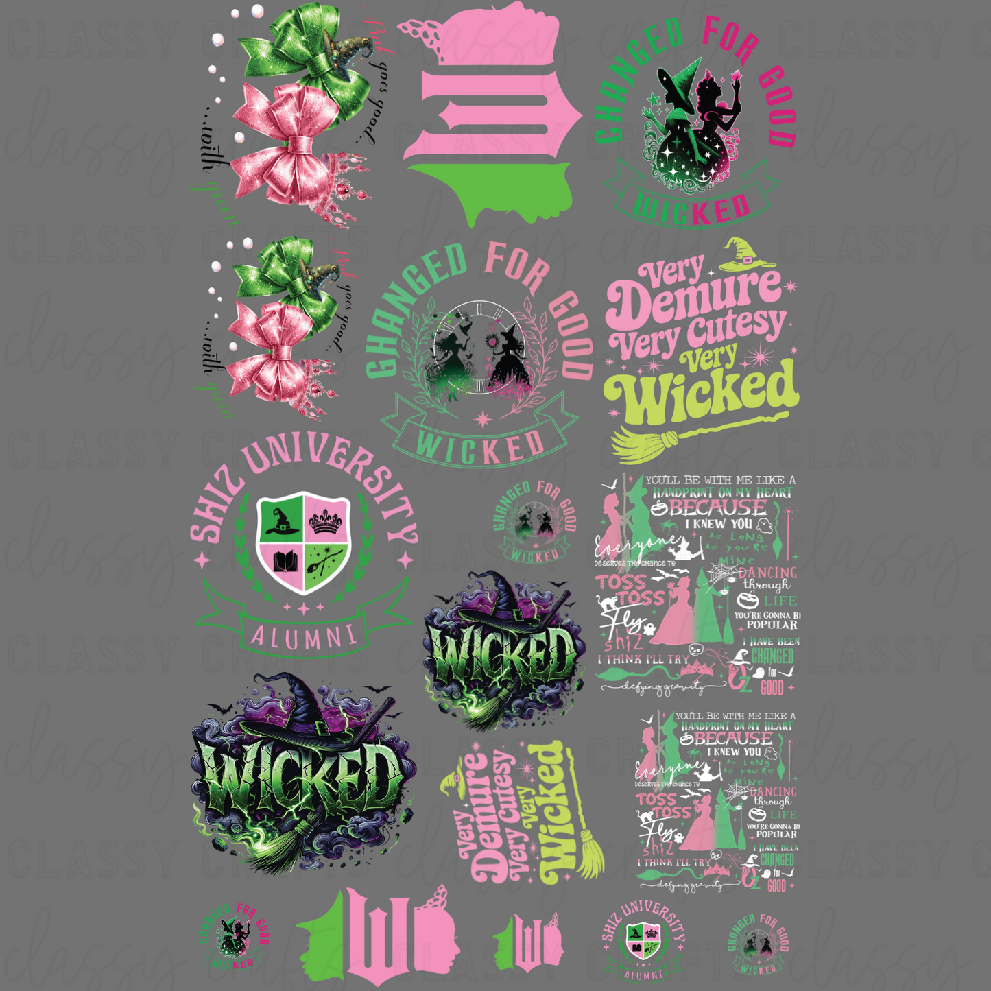 Wicked ADULT & YOUTH - 30x48 - PREMADE GANG SHEET