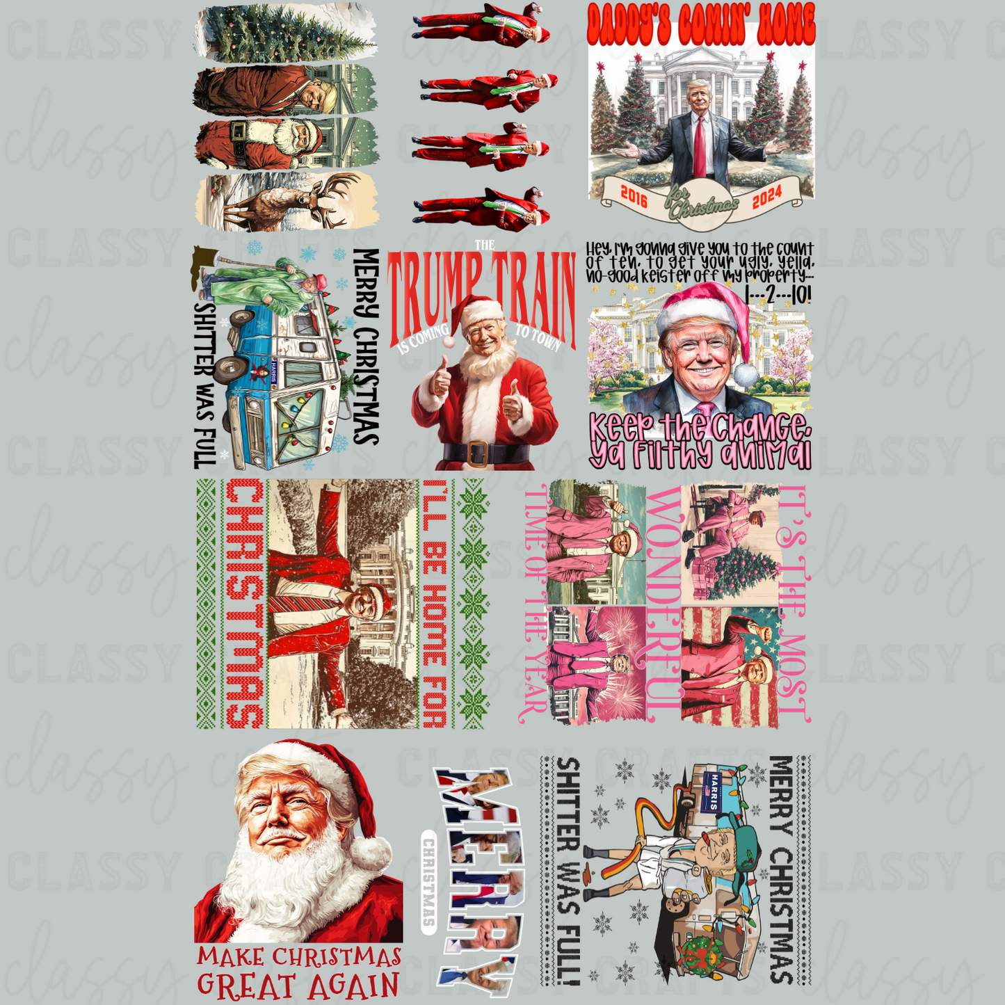 All I Want Is Trump For Christmas - 30x48 - PREMADE GANG SHEET