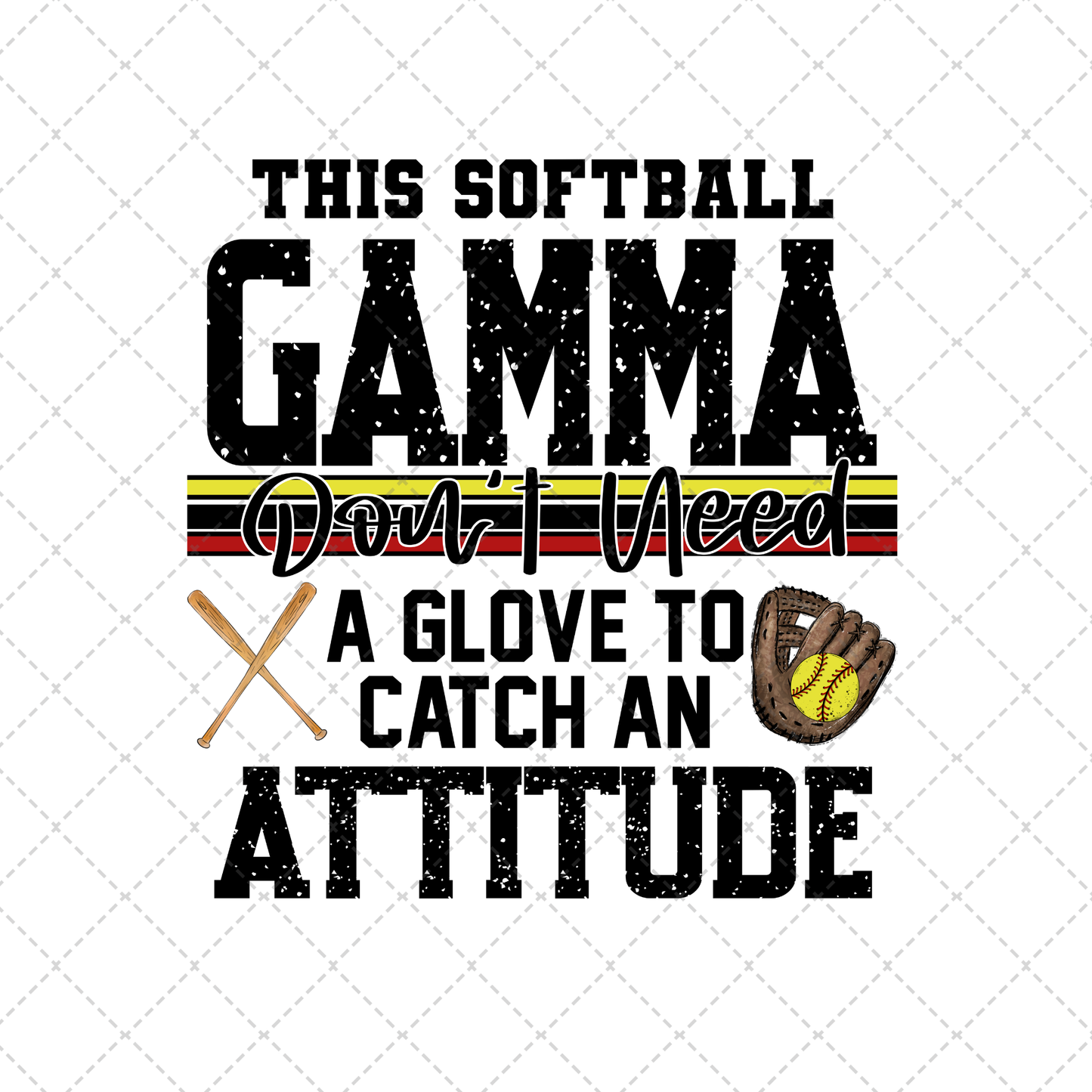 This Softball Gamma Transfer ** TWO PART* SOLD SEPARATELY**