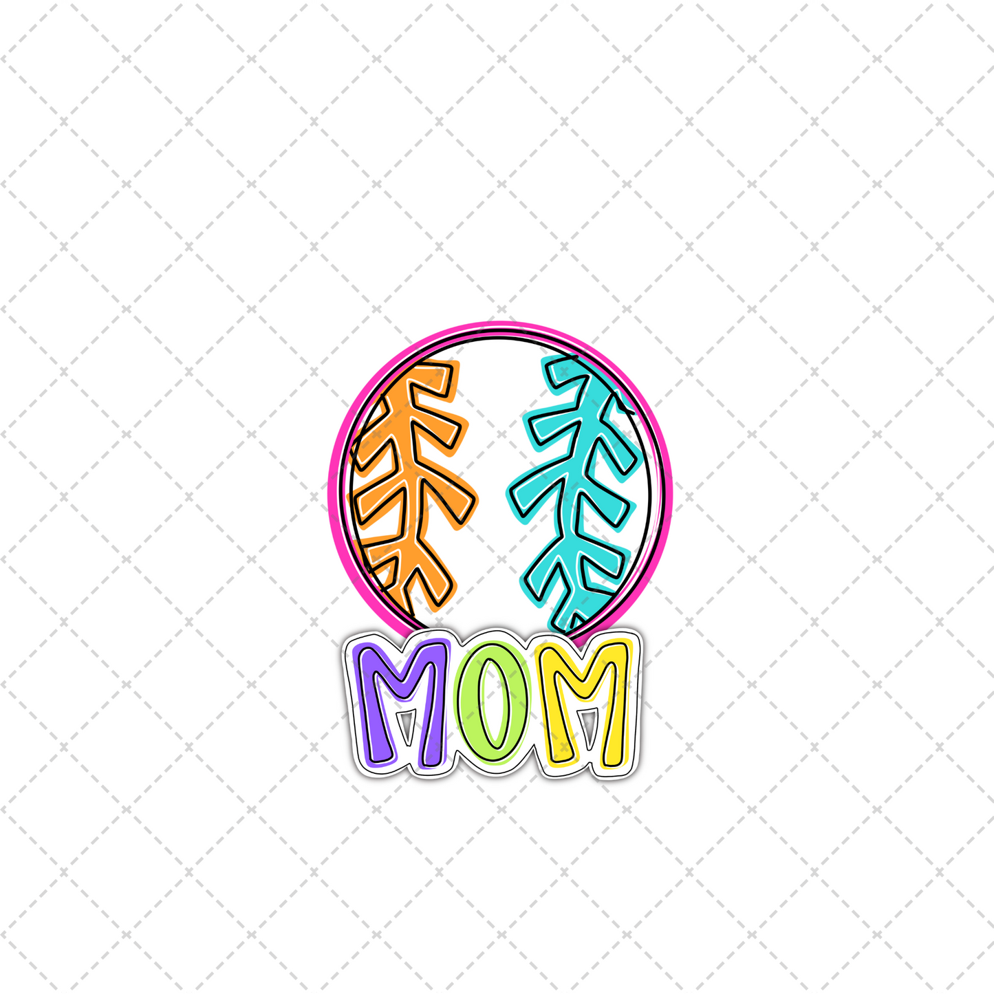 Bright Dotty Baseball Mom Transfer ** TWO PART* SOLD SEPARATELY**