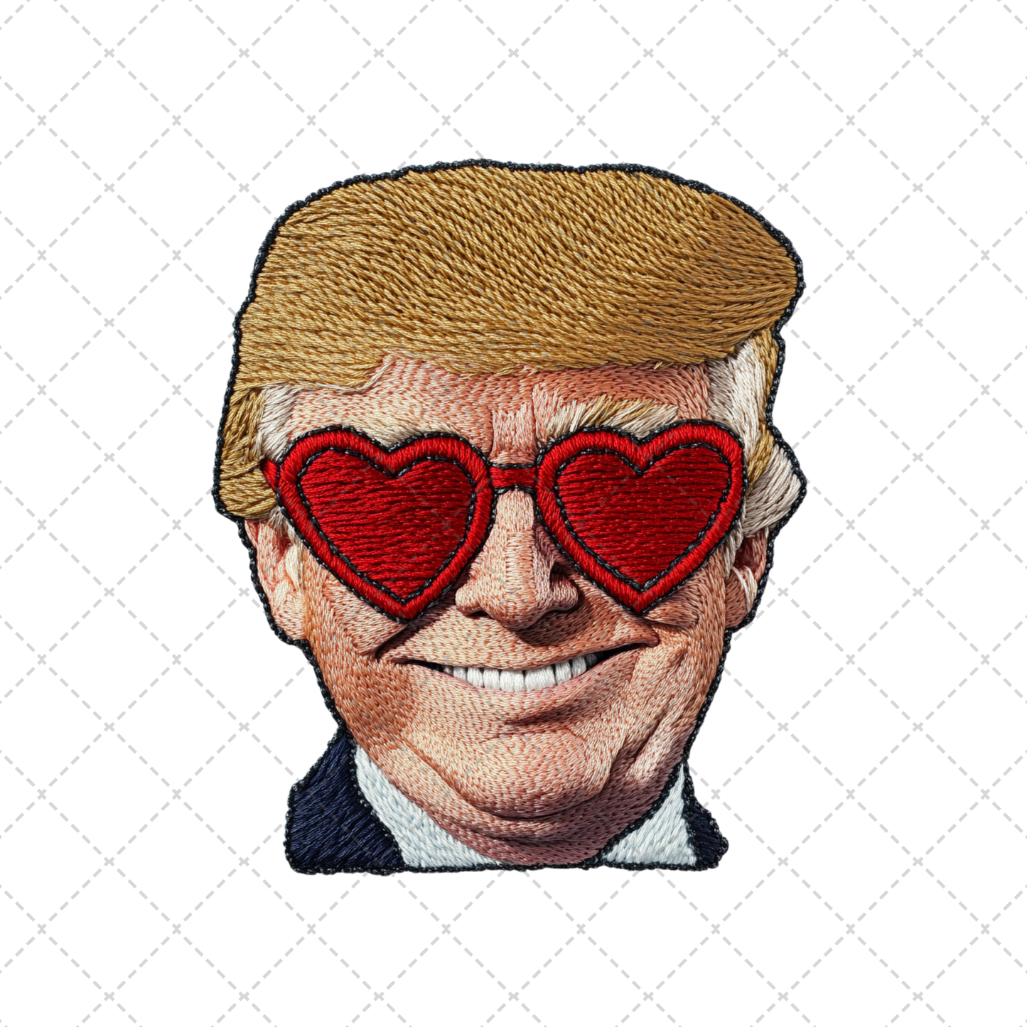 Faux Embroidery Trump Transfer