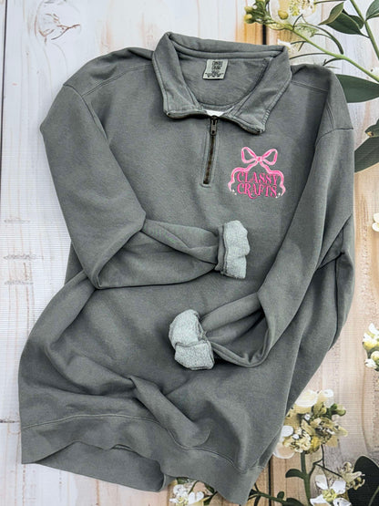 🎀 Personalized Embroidered 🎀 Comfort Color Quarter Zip