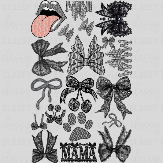 Black Lace - 30x48 - PREMADE GANG SHEET