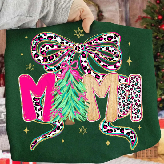 Pink Cheetah Christmas Mama Transfer