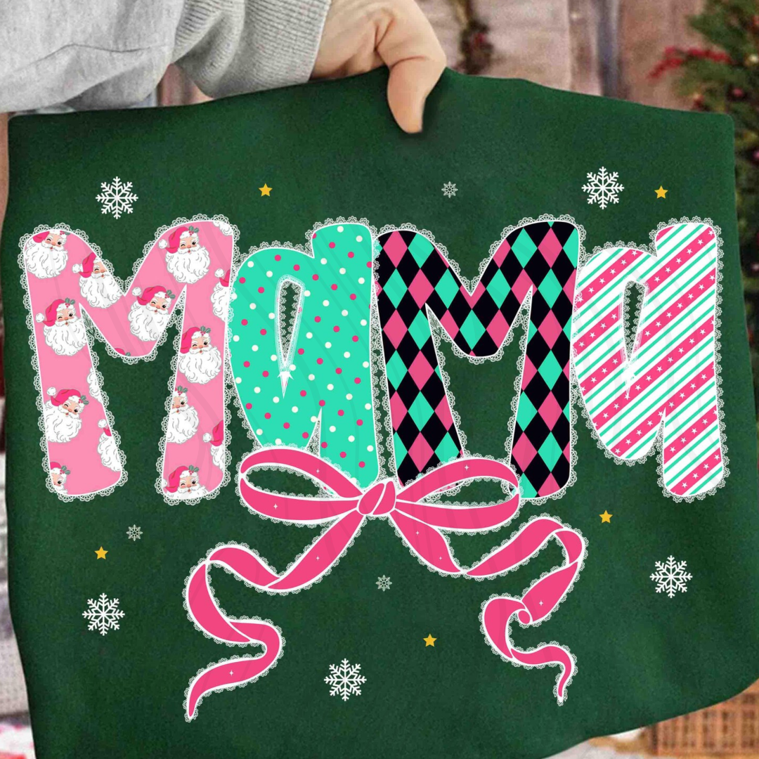 Pink Santa Coquette Mama Transfer