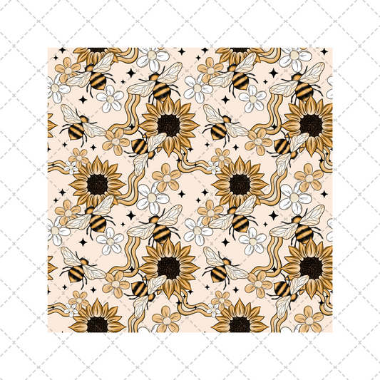 Bumble Bee & Sunflower Tumbler Wrap - Sublimation Transfer