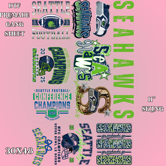 SEA NFC CHAMPS - 30x48 - PREMADE GANG SHEET