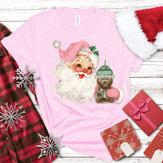 Pink Santa SB Bear Transfer