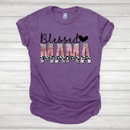 Blessed Mama Pink Glitter Transfer