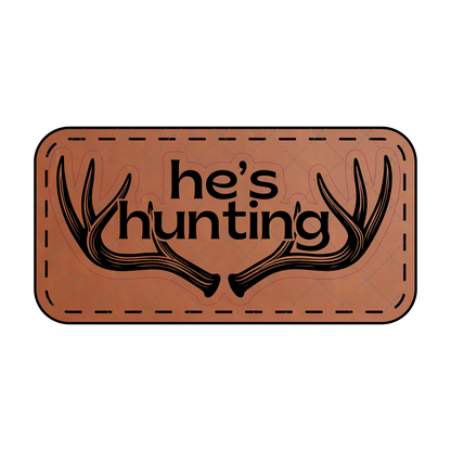 He's Hunting Leather Patch