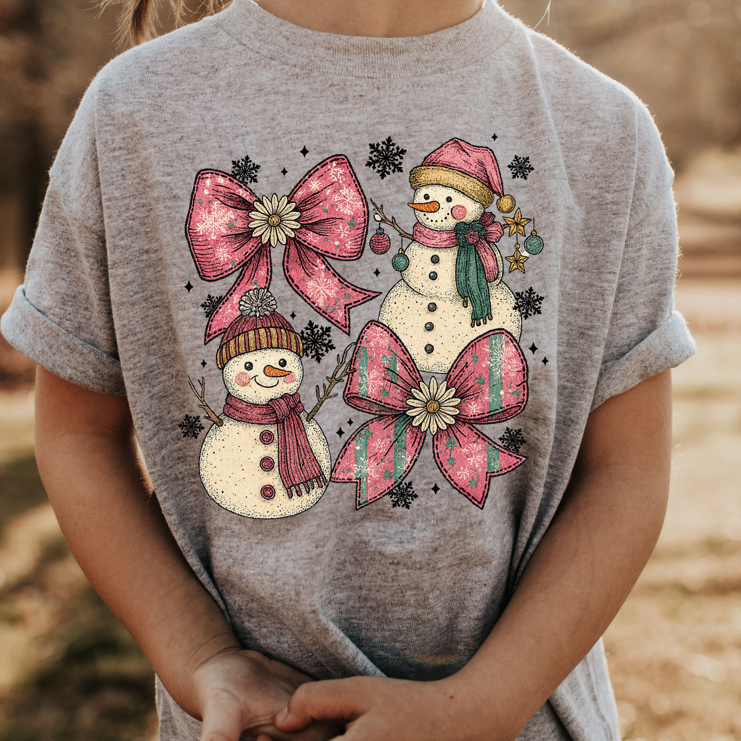 Snowman With Bow Transfer