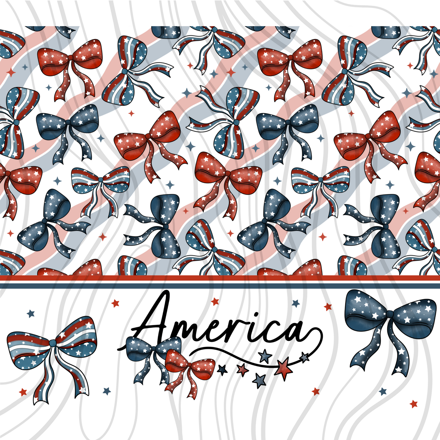 America Bows Tumbler Wrap Transfer