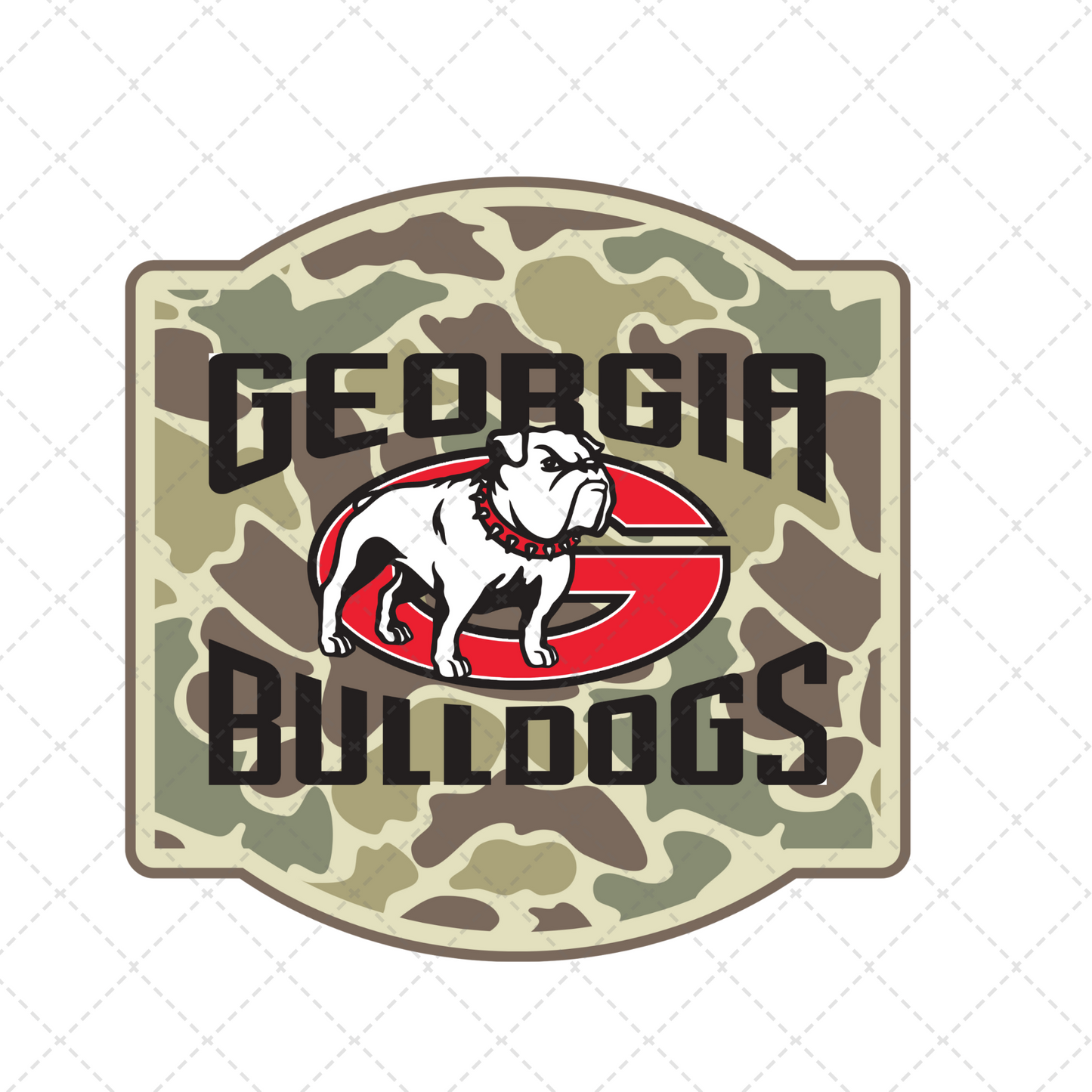 Camo Georgia Bulldogs Transfer ** TWO PART* SOLD SEPARATELY**