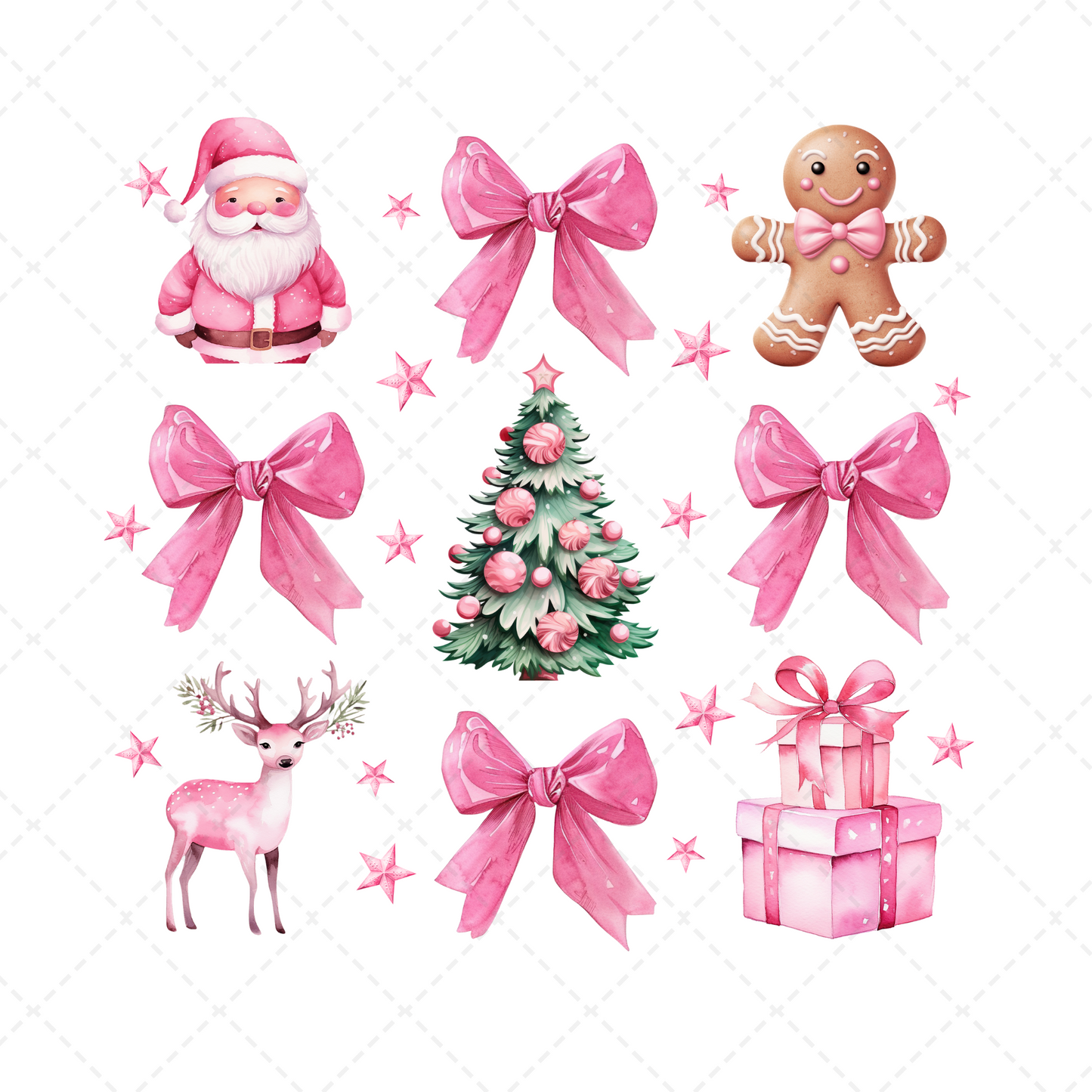 Coquette Pink Christmas Transfer