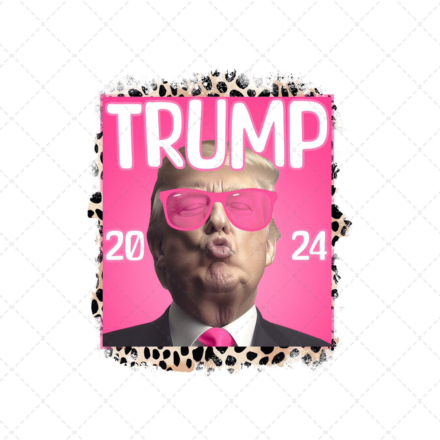 Trump Pink Leopard Transfer