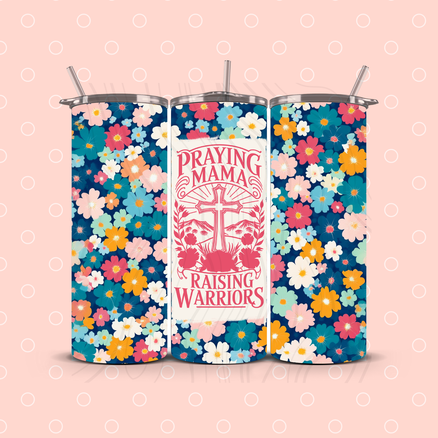 Praying Mama Floral Tumbler Transfer