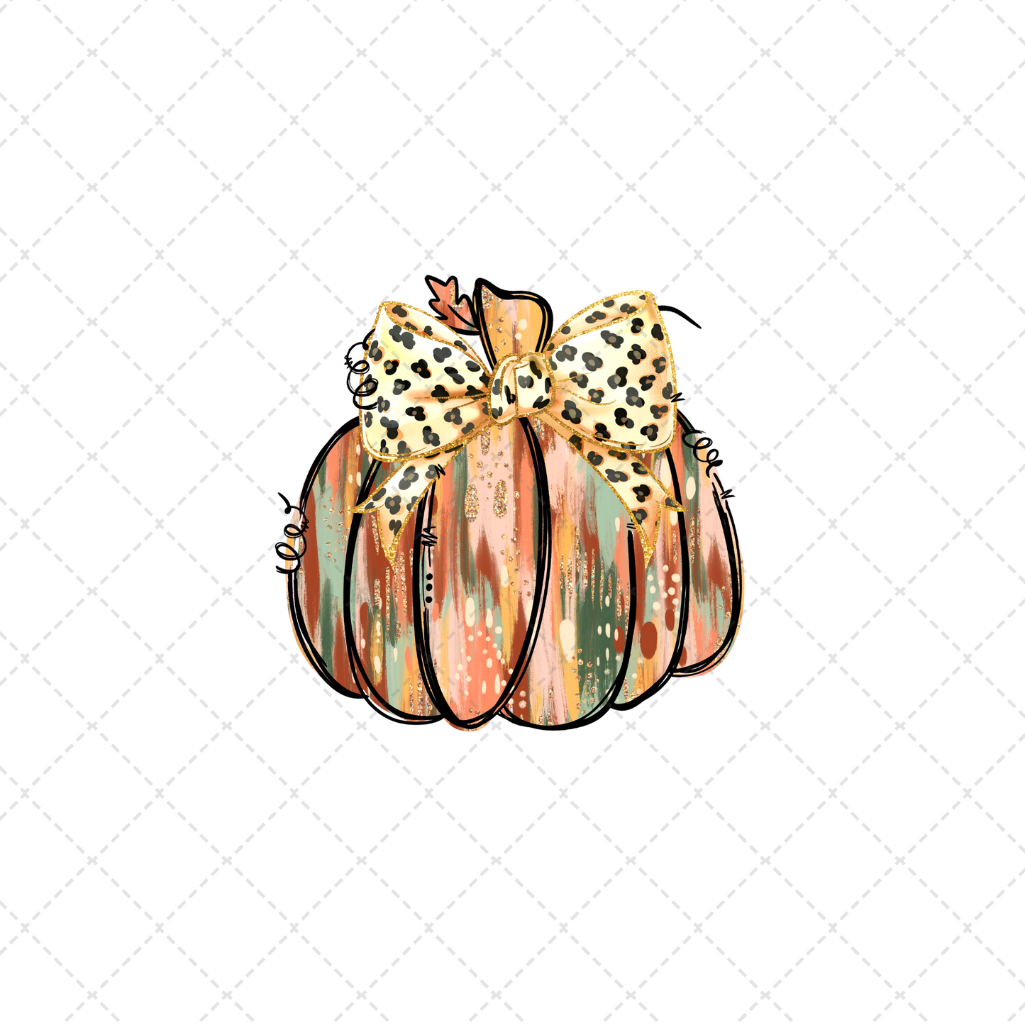 Colorful Coquette Pumpkin Transfer