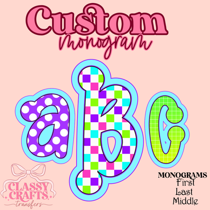 Neon Wild Thing - Custom Monogram Transfer