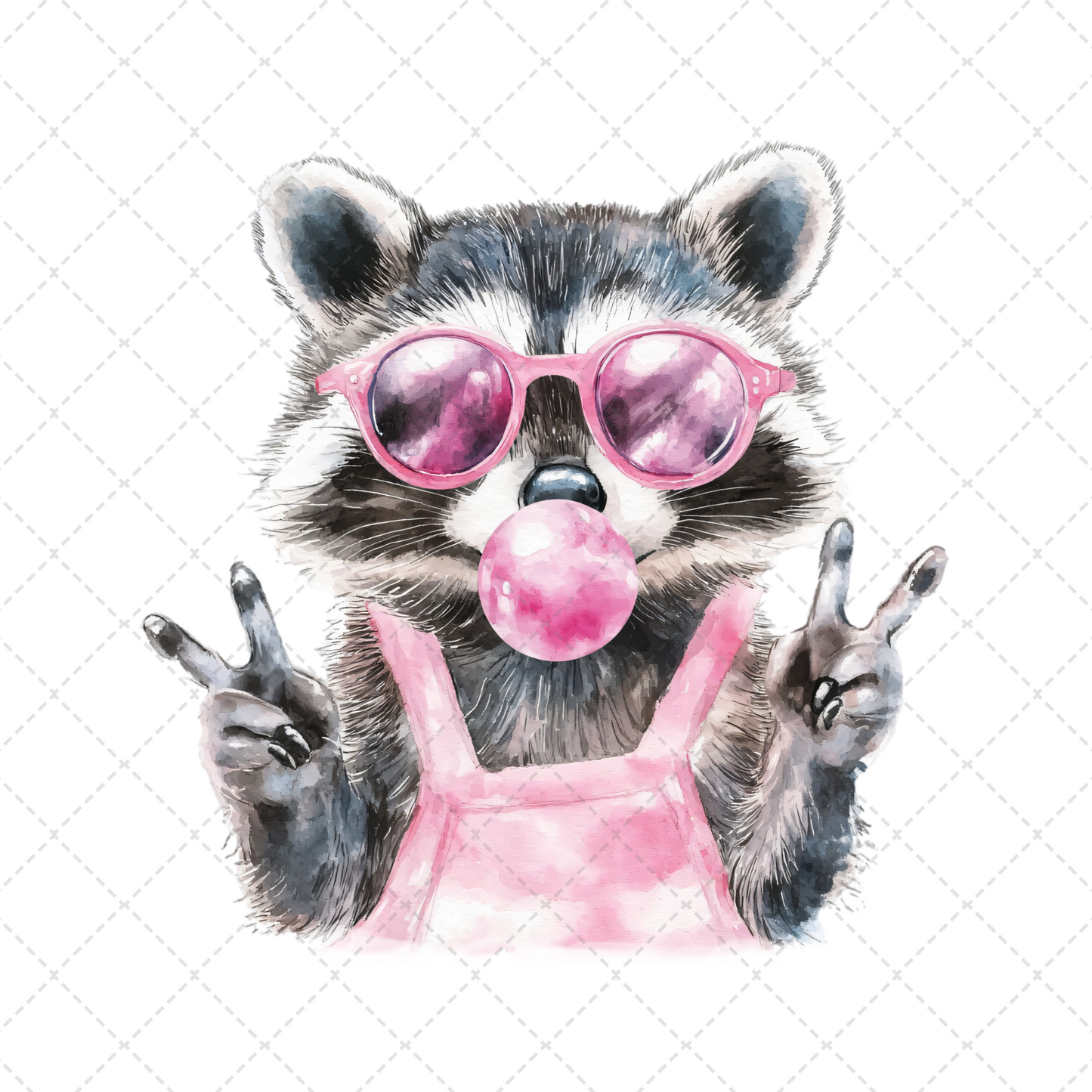 Raccoon Bubblegum Transfer