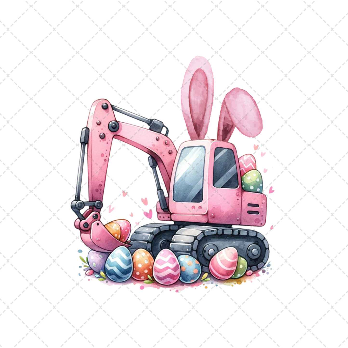 Pink Easter Tractor Transfer