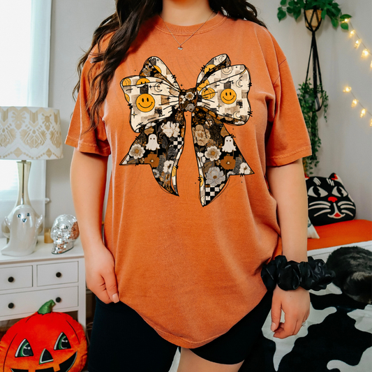 Fall Smiley Bow Transfer
