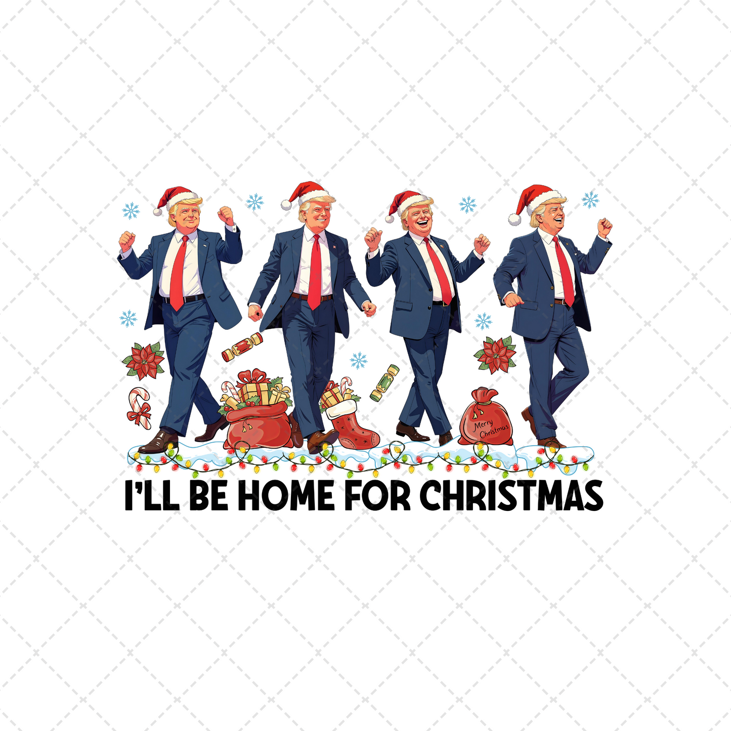 Santa Trump I'll Be Home For Christmas Transfer