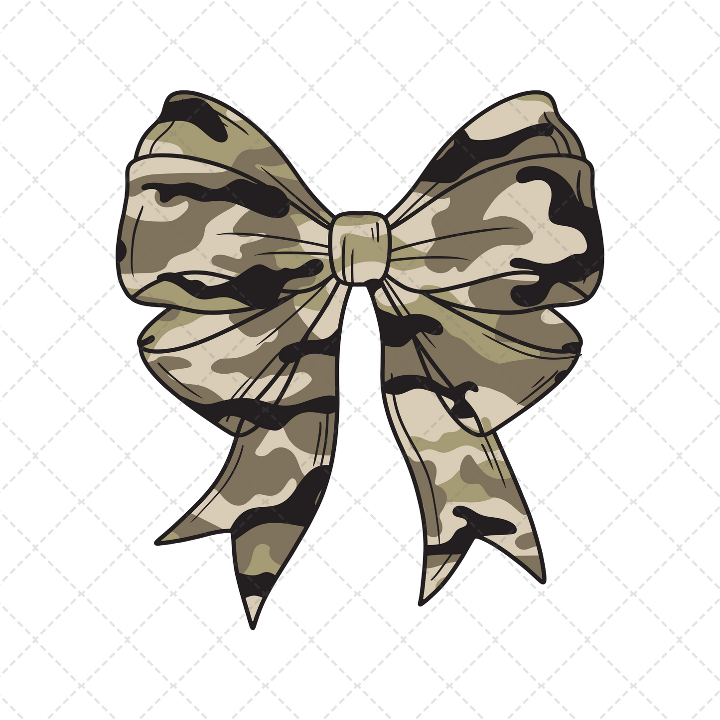 Camo Bow Khaki Transfer