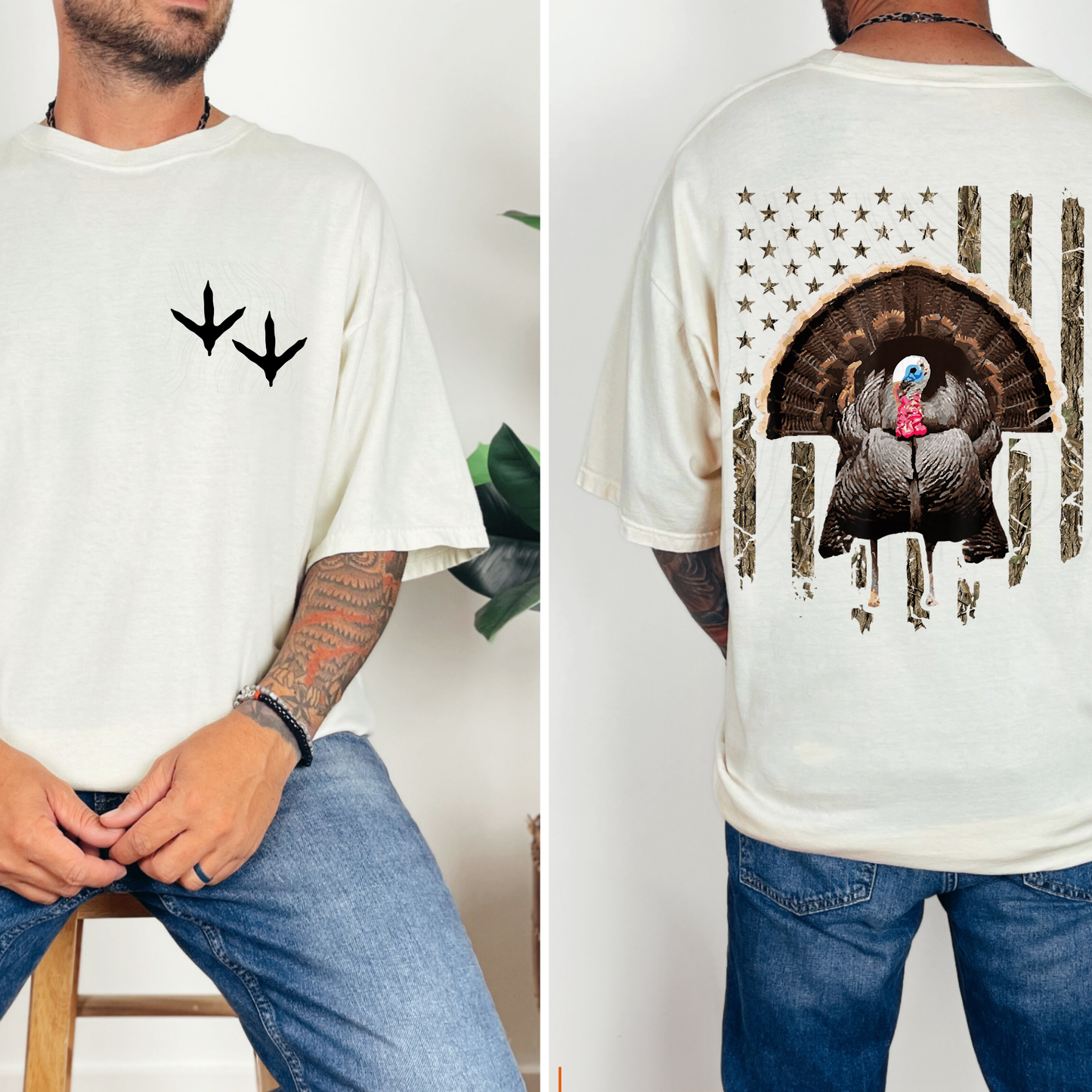 American Flag Turkey Transfer *TWO PART**SOLD SEPARATELY**