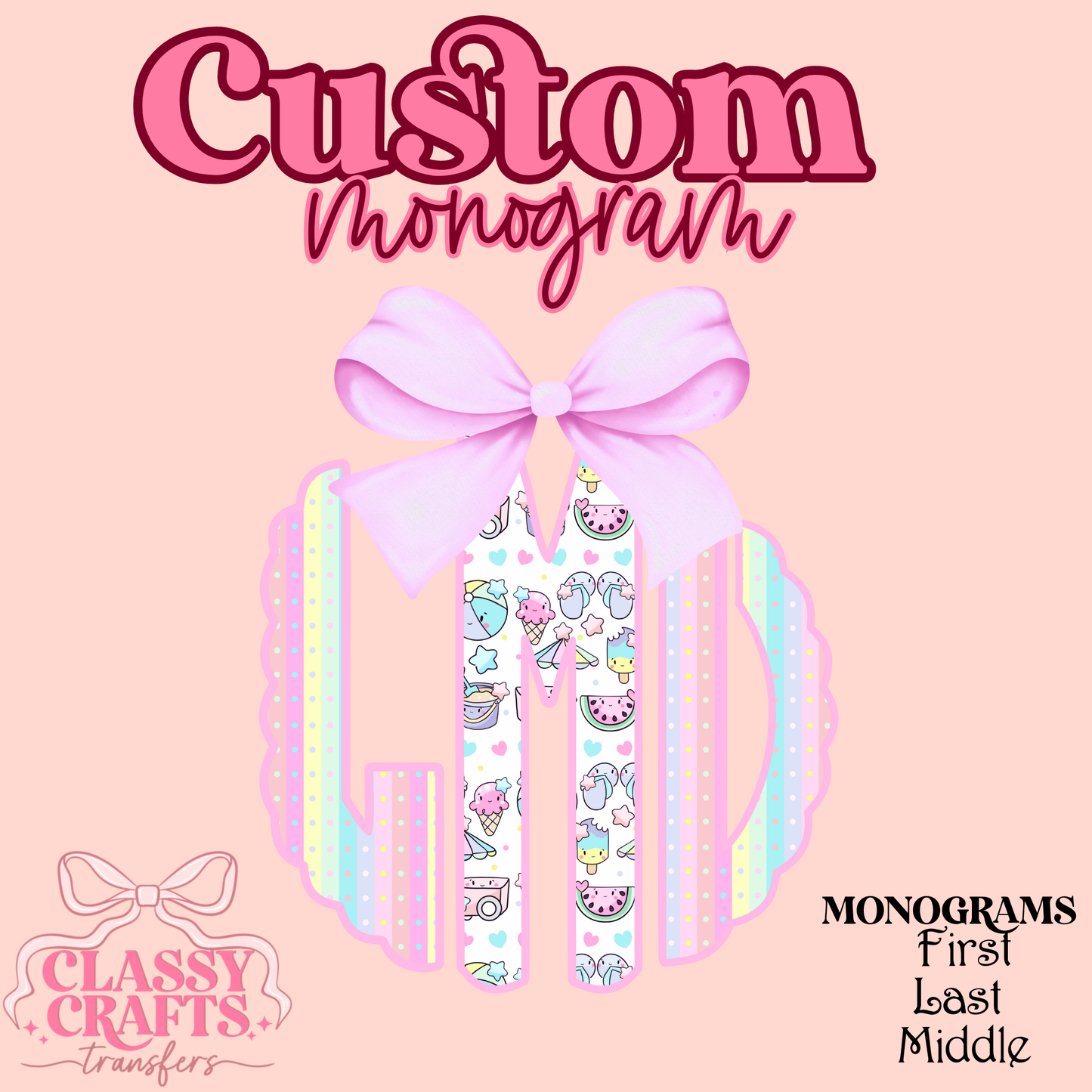 Kwaii Summer - Custom Monogram Transfer