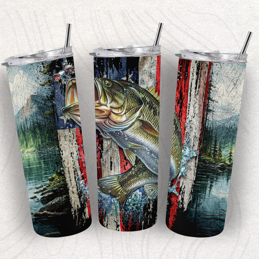 Bass Fishing Tumbler Wrap Transfer
